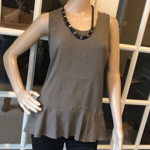 Gabrini coffee brown elegant silk tunic top